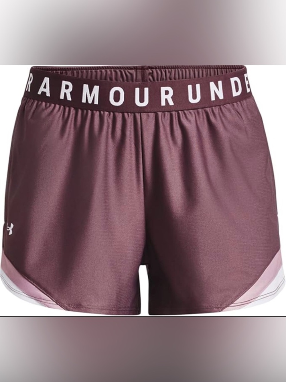 Under Armour Women’s Maroon Athletic Shorts with Pink Trim